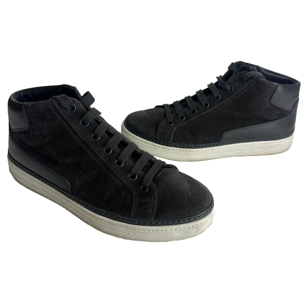 prada high-top linea rossa Gray Suede sneakers US size 9